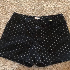 Black patterned khaki shorts